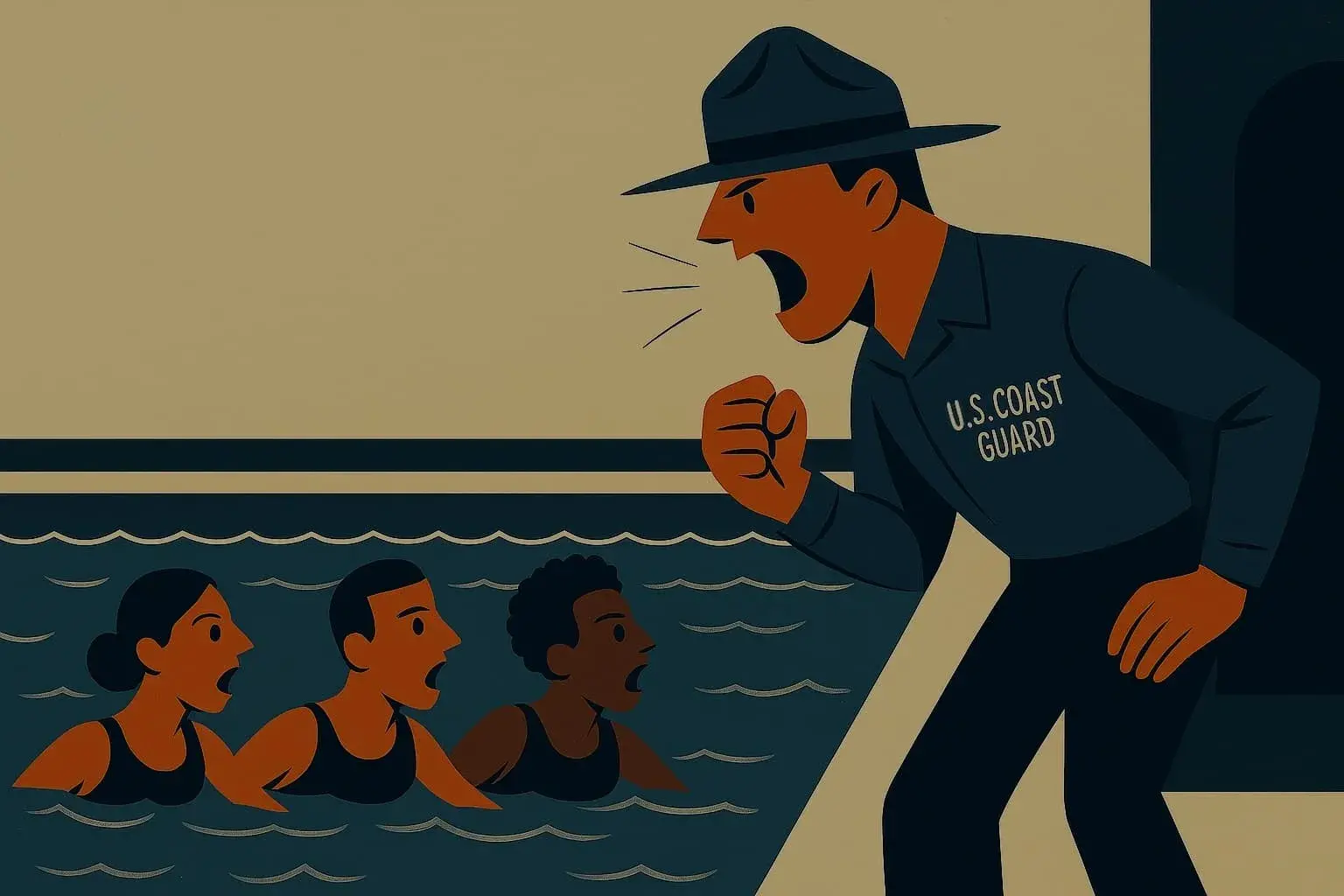 Cover for Swimming in Coast Guard Boot Camp